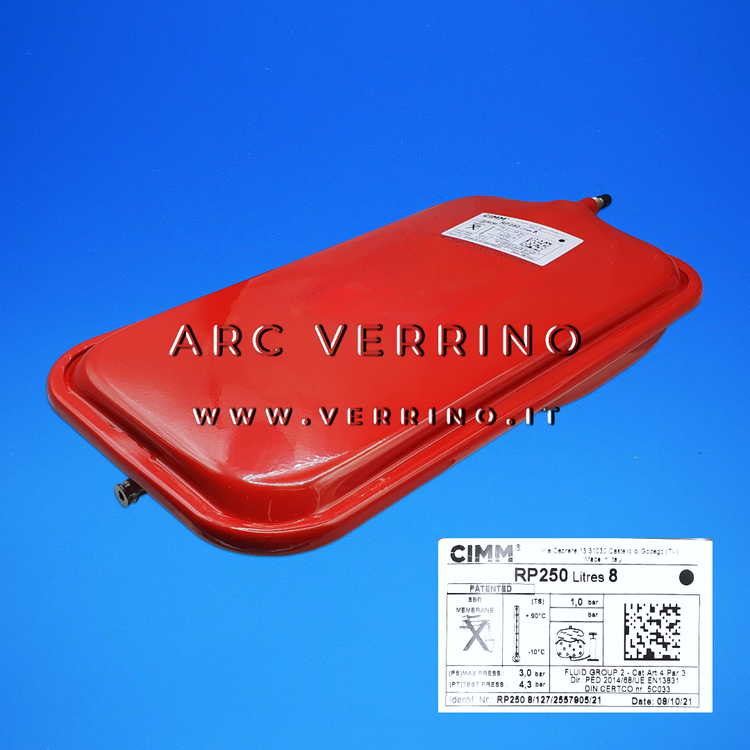 
                  
                    Vaso di espansione rettangolare - CIMM RP250 - 8 Litri - ad innesto | Baxi 710418200
                  
                