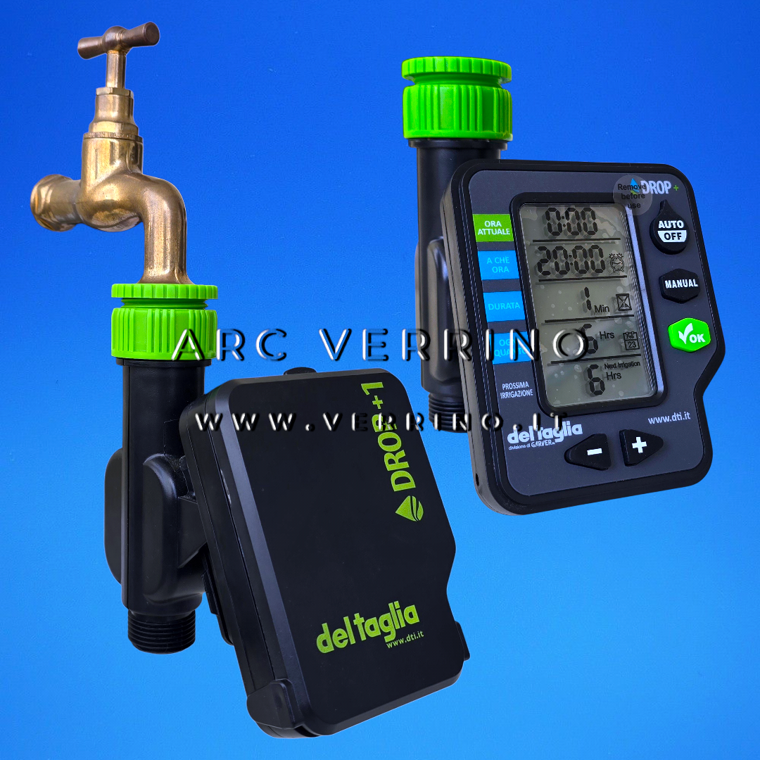 Centralina di irrigazione Del Taglia DROP+1 - 1 zona | da rubinetto - per impianto di irrigazione e giardino - ARC VERRINO