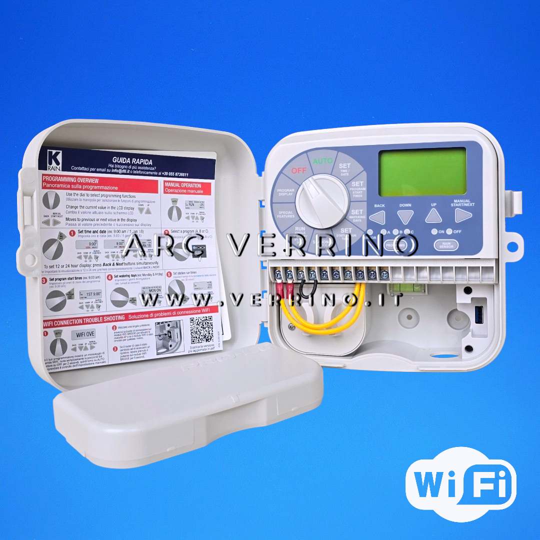 Centralina per irrigazione di giardini K-Rain PRO-LC 3104W-220 - 4 zone | da esterno - WiFi - ARC VERRINO
