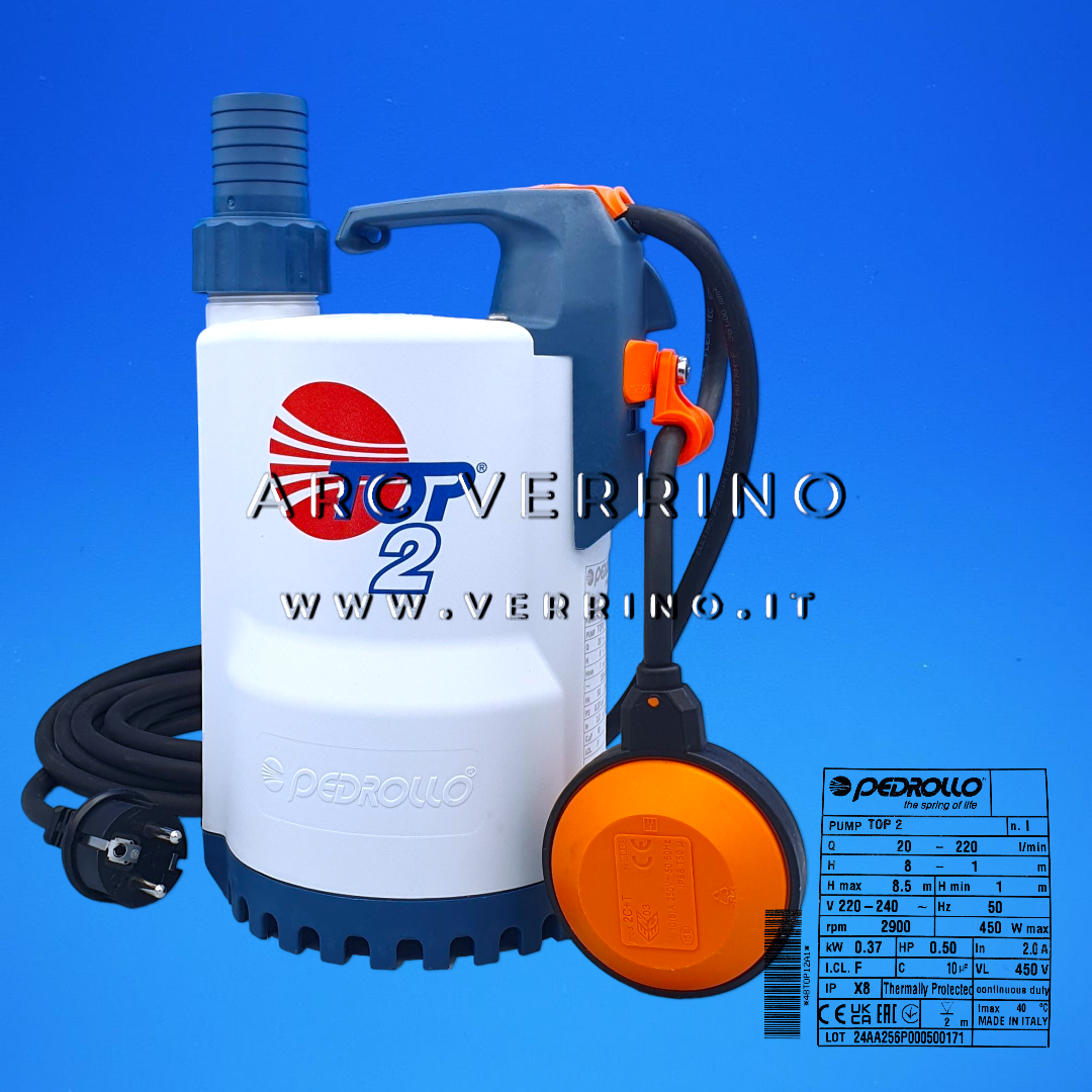 Elettropompa sommergibile Pedrollo TOP 2 - 48TOP12A1 | con galleggiante a filo con basculante regolabile