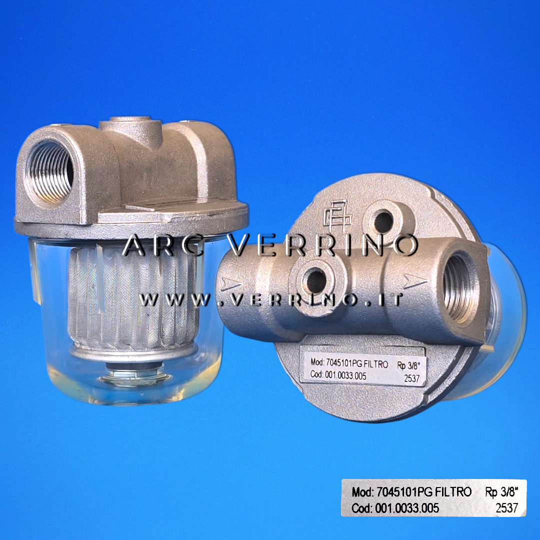 Filtro in linea per gasolio. Ricambio originale Giuliani Anello 7045101PG - 001.0033.005 | 3/8'' - 100 um - ARC VERRINO ROMA E GROTTAFERRATA - ITALIA