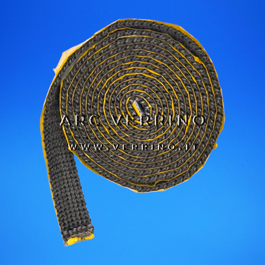 Guarnizione piatta 20x3 mm originale Ravelli 1800-00-052 in fibra di vetro Tricotex - Confezione 2,5 metri | per vetro stufa a pellet - ARC VERRINO RIAMBI PELLET ROMA