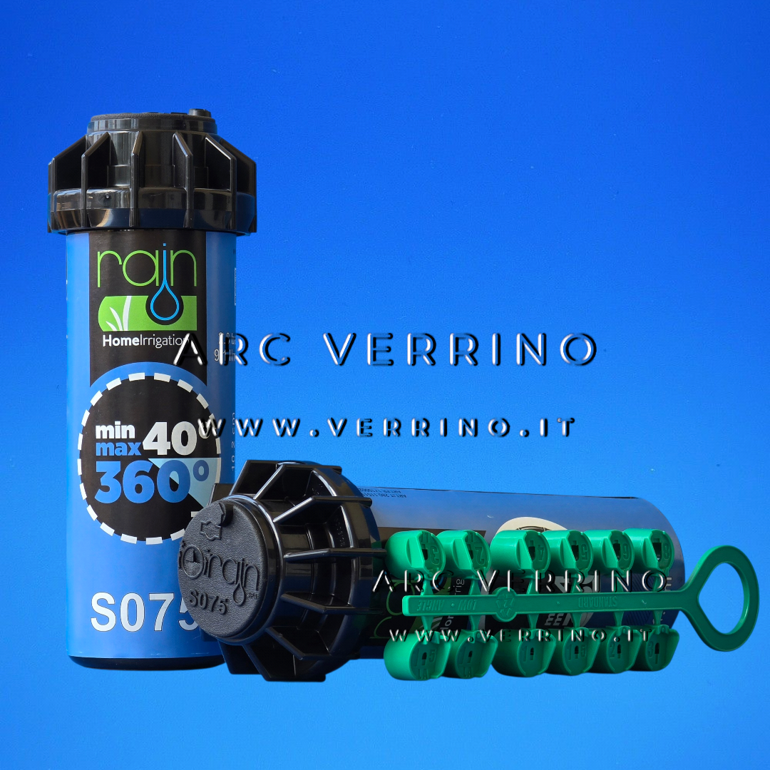 Irrigatore pop up dinamico Rain S075 - a turbina per irrigazione | 40°/360° - pistone 10,2 cm - ARC VERRINO ROMA E GROTTAFERRATA