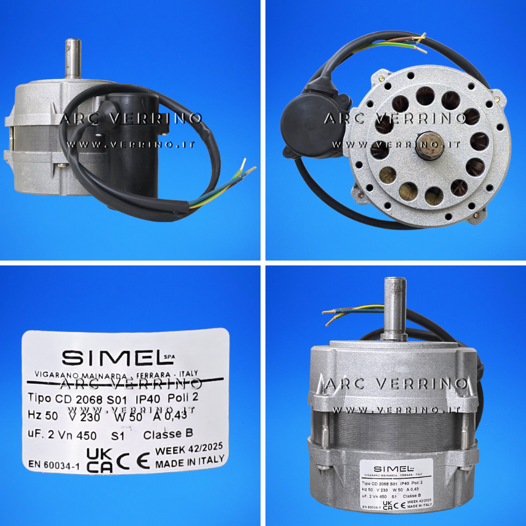 Motore Simel CD 2068 S01 monofase - 50 Hz | Ricambio originale Simel 1410218230302 - ARC VERRINO ROMA E GROTTAFERRATA