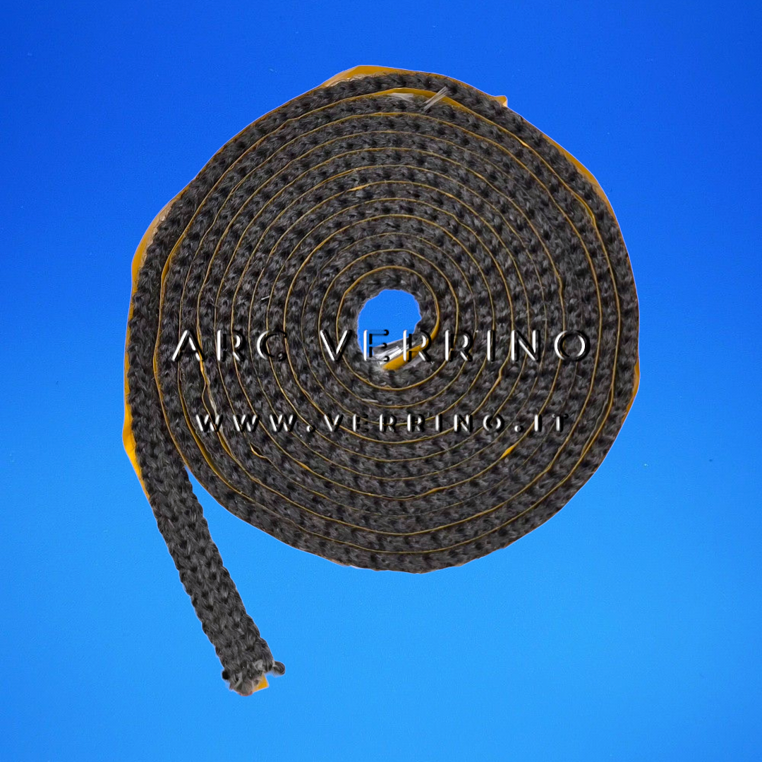 Originale riCambio Guarnizione piatta 8x3 mm Ravelli 44064 in fibra di vetro Tricotex - Confezione 2,5 metri | per vetro stufa a pellet - RIAMBI ARC VERRINO temoidraulia roma