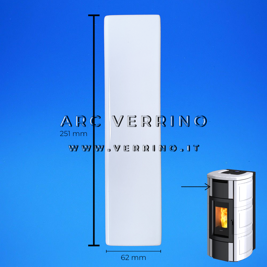 Pannello ceramica frontale laterale Ravelli 019-10-008A-BCO | per stufa a pellet - ARC VERRINO