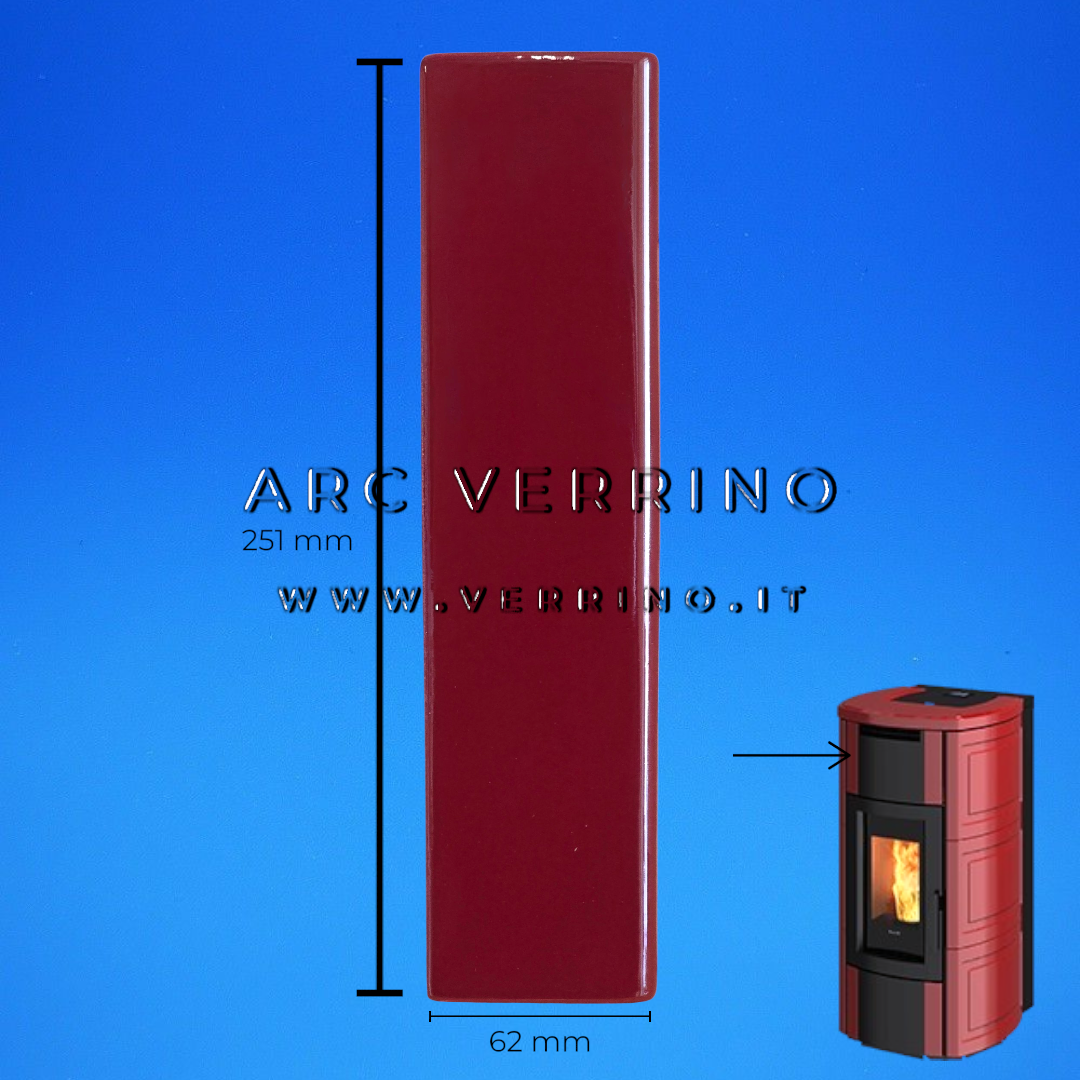Pannello ceramica frontale laterale Ravelli 019-10-008A-BDX | per stufa a pellet - ARC VERRINO