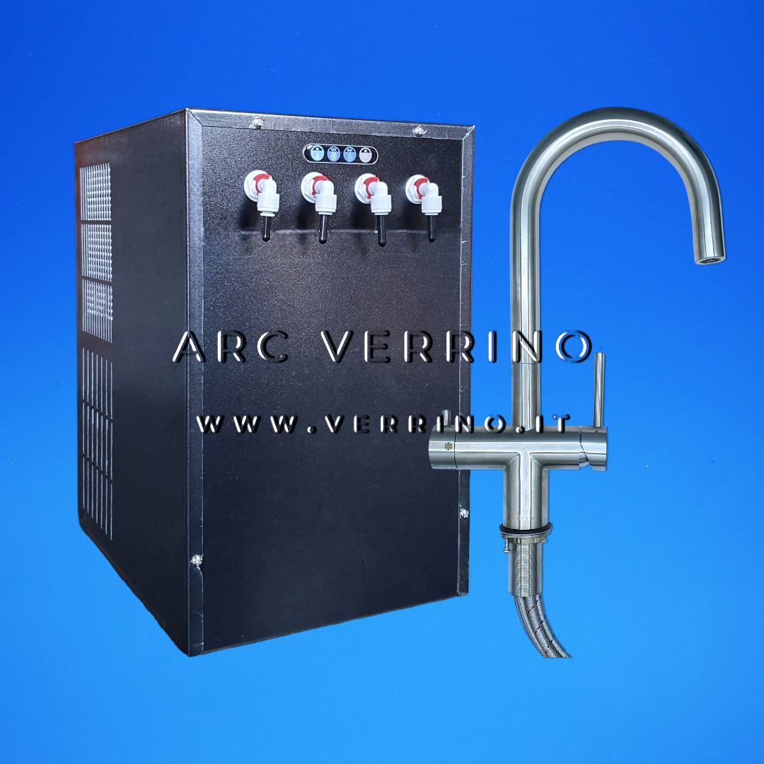  Refrigeratore gasatore sotto lavello 36 Litri/h - 3 Vie  | SL01UKIT - con miscelatore lavello cucina modello J ed accessori - ARC VERRINO ROMA E GROTTAFERRATA