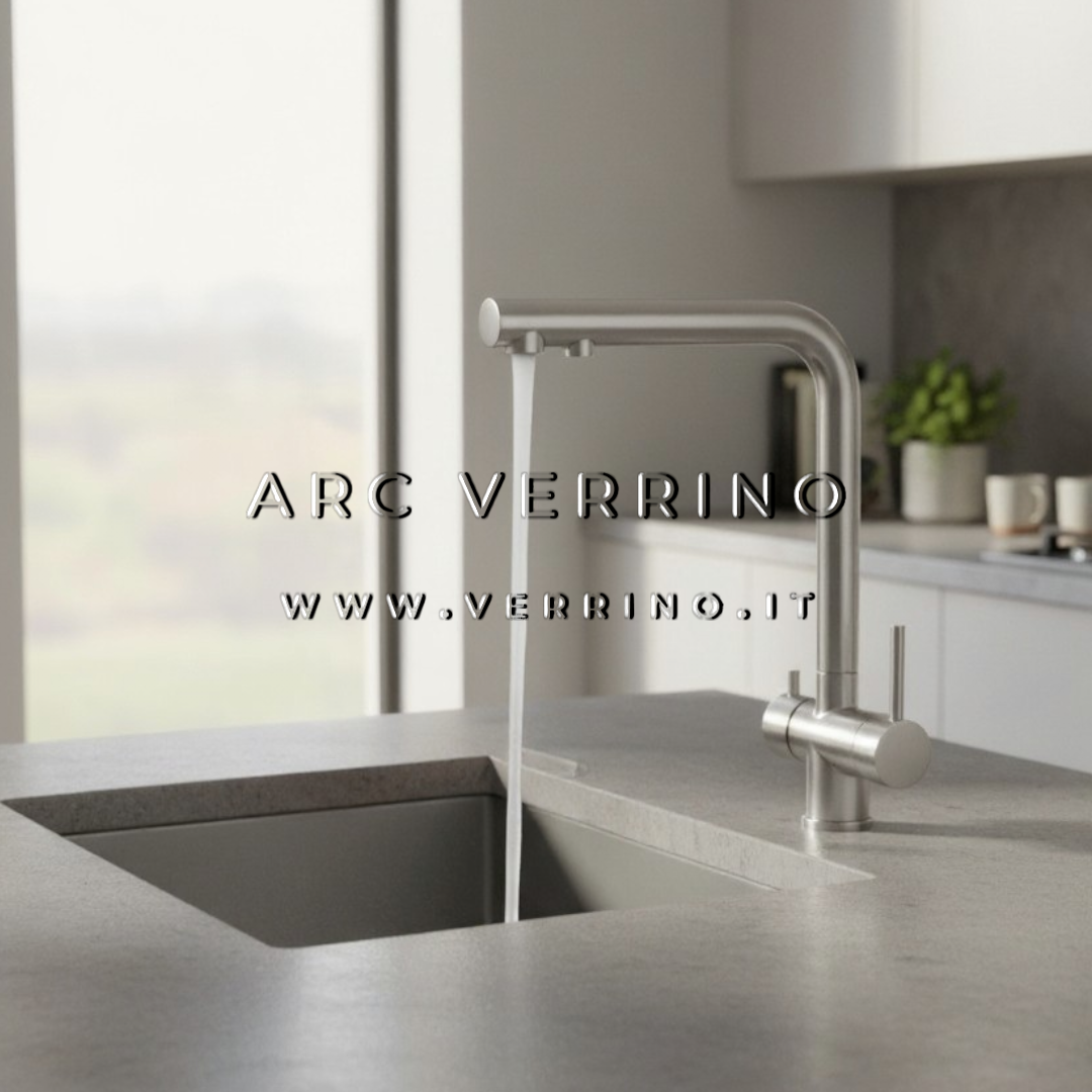 Rubinetto miscelatore 3 Vie - satinato Emmevi 45127IN | Simulazione  lavandino Cucina - per sistema trattamento acqua potabile - ARC VERRINO