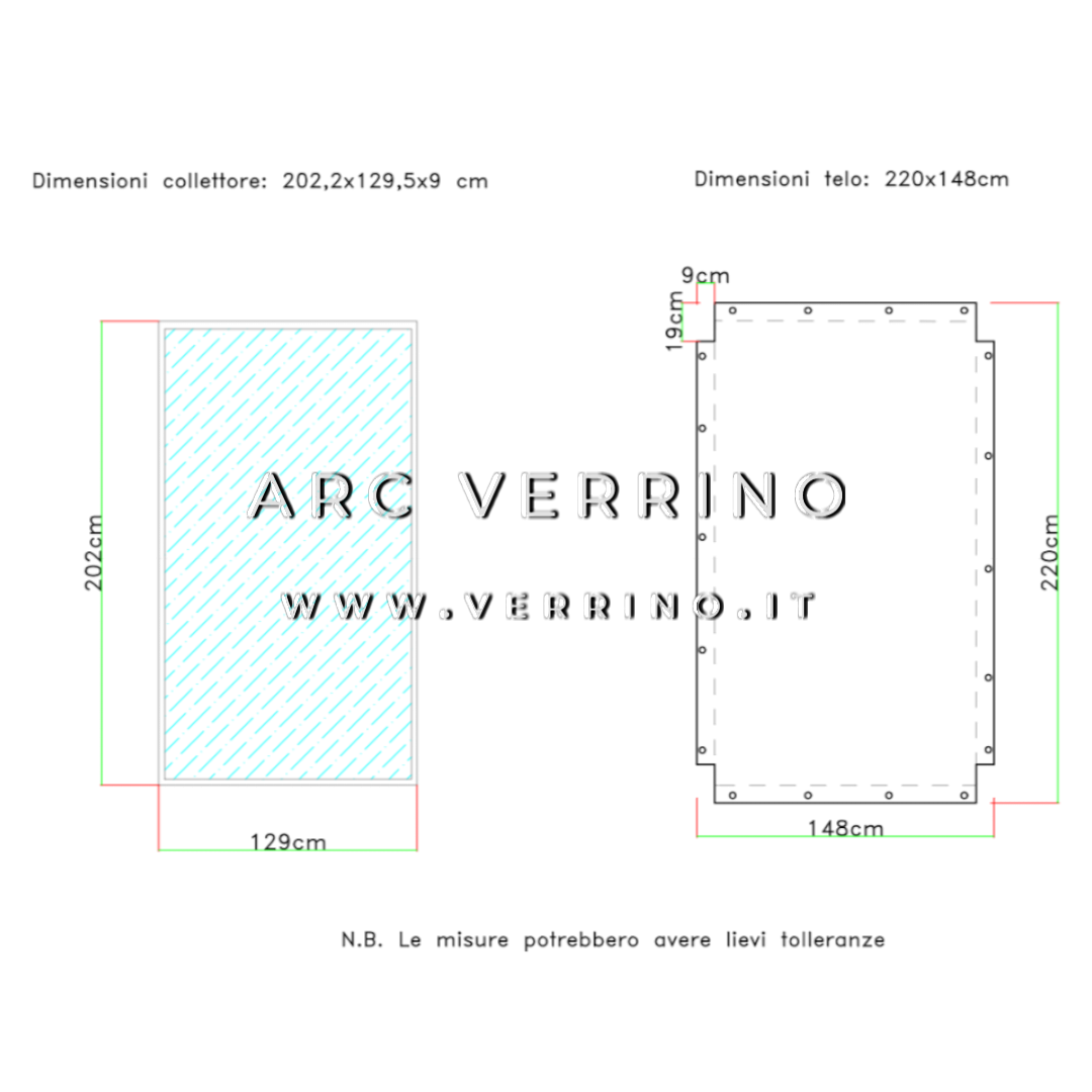 Telo di copertura in PVC - 148 x 220 cm - per collettori solari UNICAL (pannelli solari termici) | TEL 26 C_2