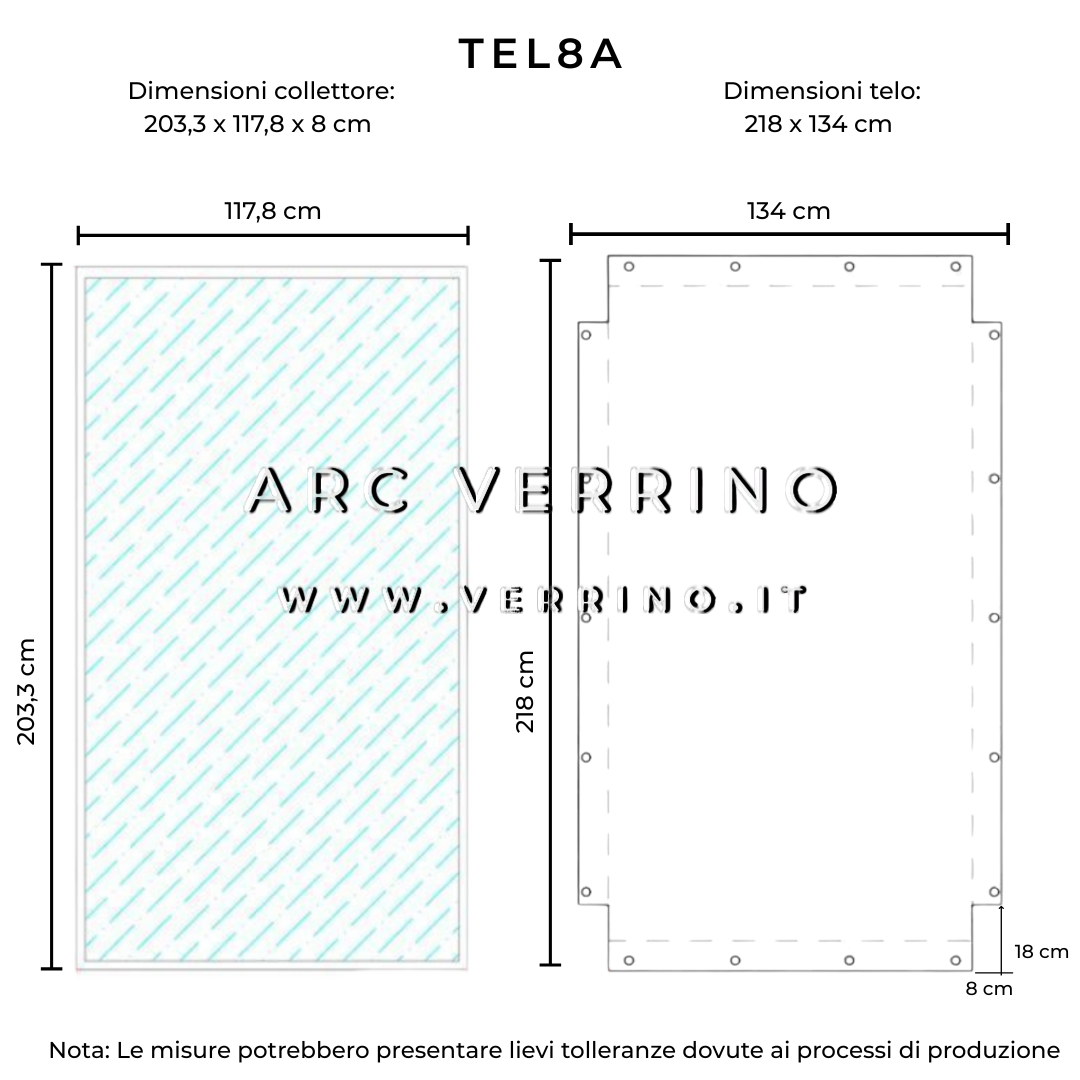Telo di copertura in PVC - 218 x 134 cm - per collettori solari VAILLANT (pannelli solari termici) | TEL 8 A_2