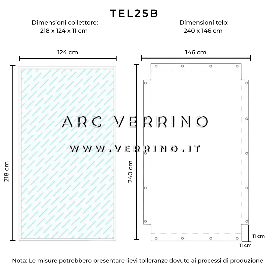 Telo di copertura in PVC - 240 x 146 cm - per collettori solari (pannelli solari termici) | TEL 25 B_2