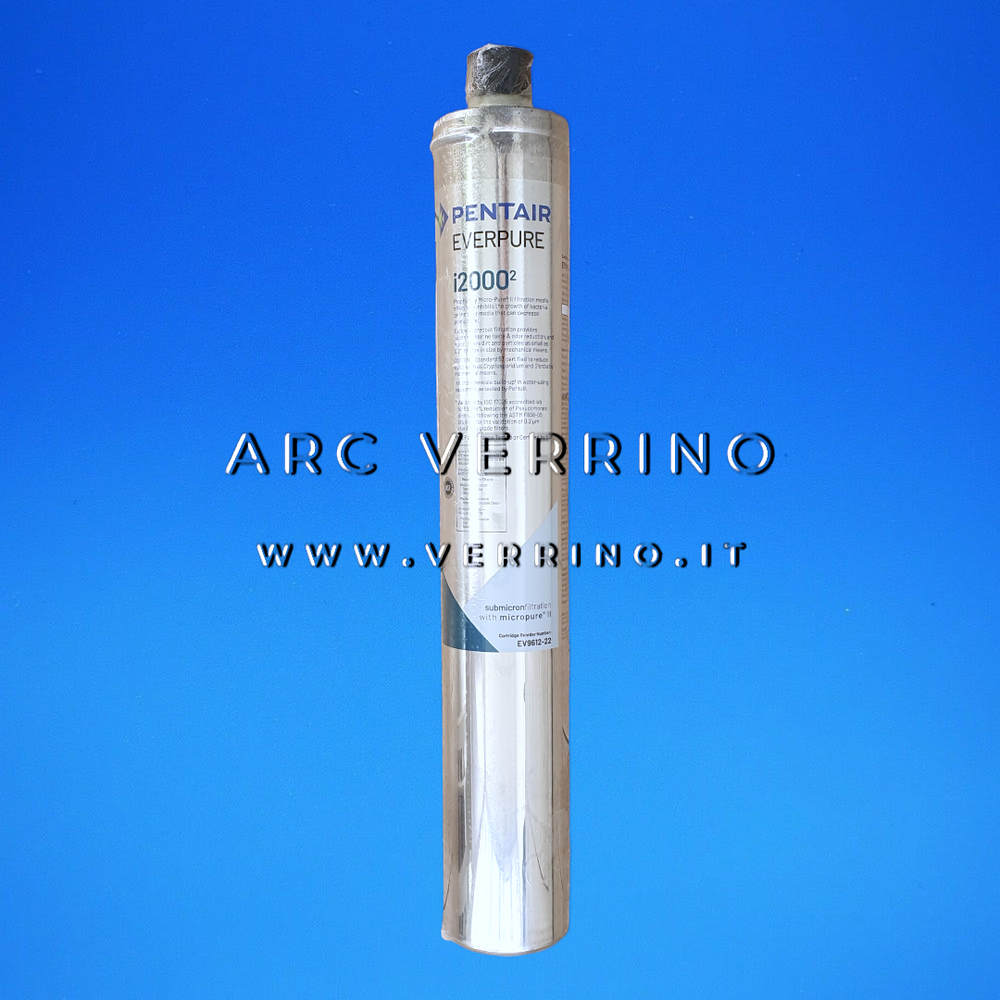 Cartuccia filtrante EVERPURE i2000 -  Pentair EV9612-22 - Anticalcare e antimicrobico | 0,5 Micron