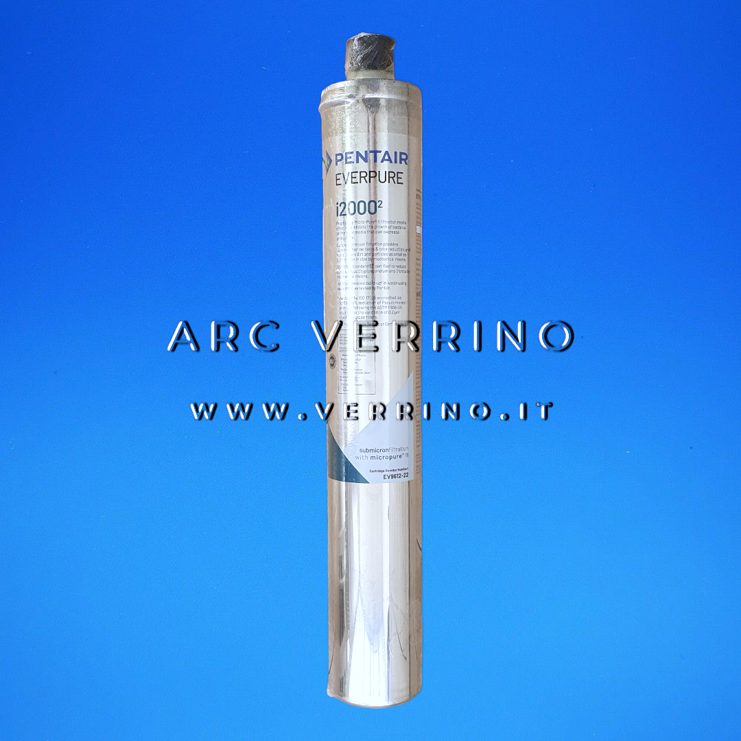 Cartuccia filtrante EVERPURE i2000 -  Pentair EV9612-22 - Anticalcare e antimicrobico | 0,5 Micron