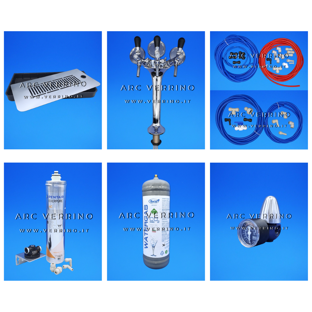Refrigeratore / Gasatore con colonnina spilla bevande ed accessori 60 Litri/h - 3 Vie | Sotto banco_2